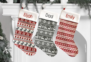 Pattern Christmas Stocking incl Delivery